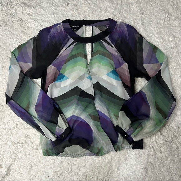Bebe Multicolor Abstract Pattern Top - Picture 1 of 4